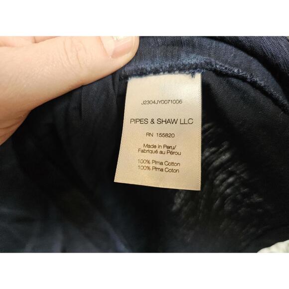 Veronica Beard Navy Short Sleeve Ruffle T-Shirt - Picture 4 of 4